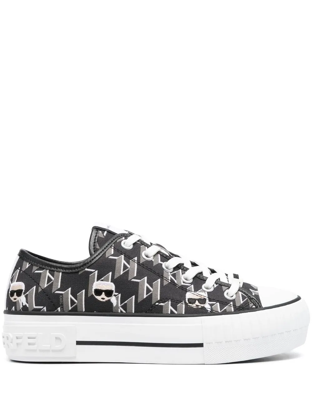 

Karl Lagerfeld monogram-print low-top sneakers - Black