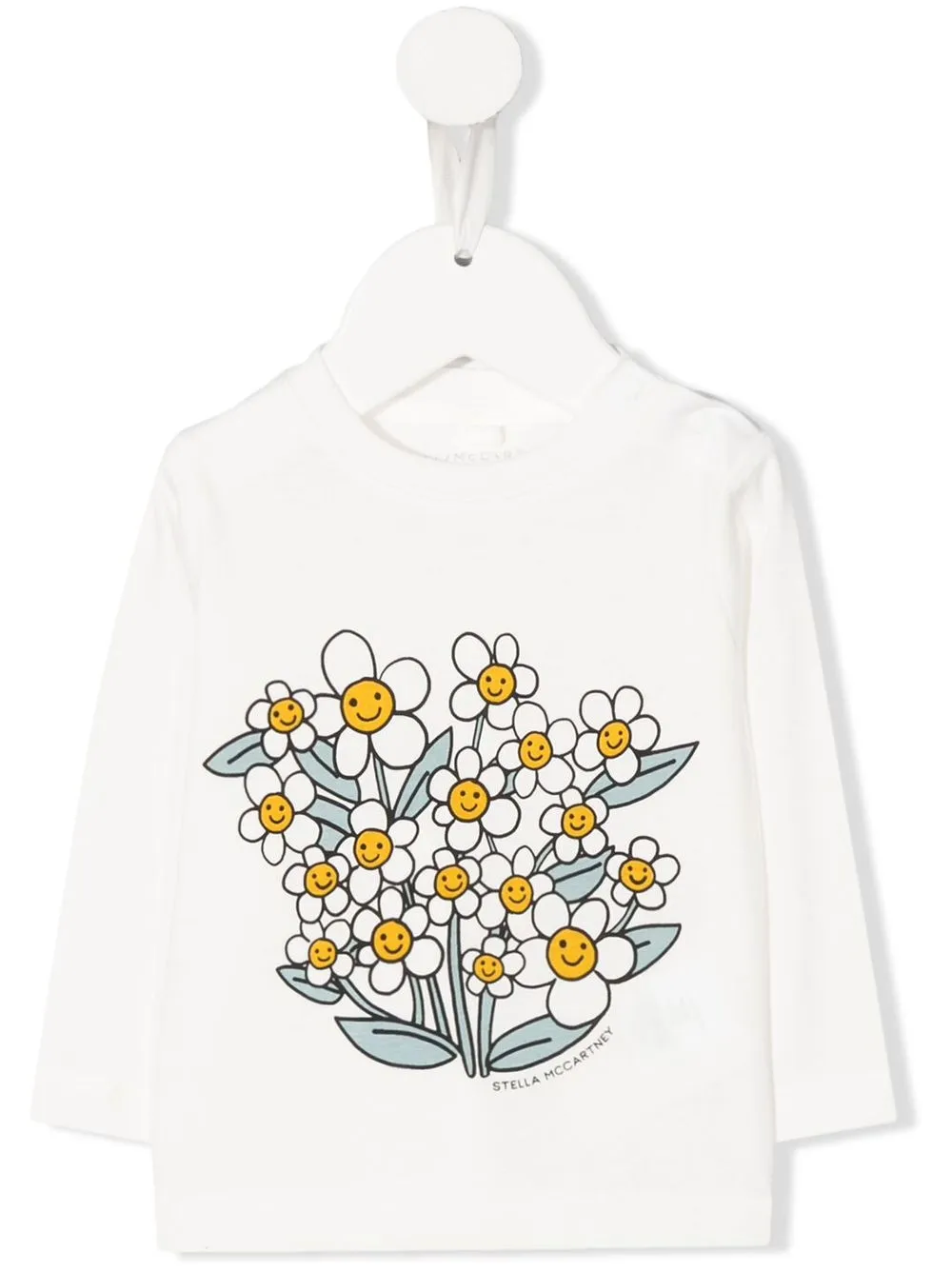 

Stella McCartney Kids top manga larga con estampado floral - Blanco