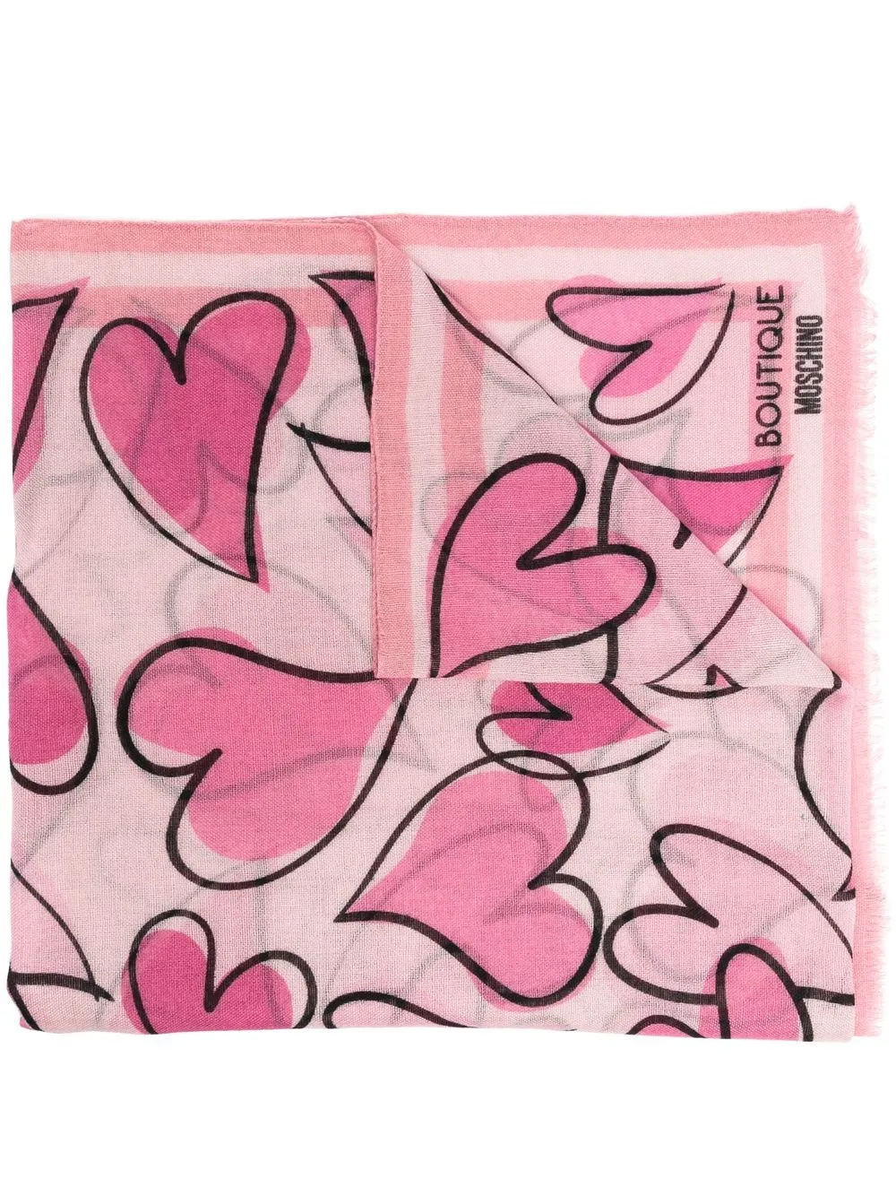 

Moschino bufanda con corazones estampados - Rosado