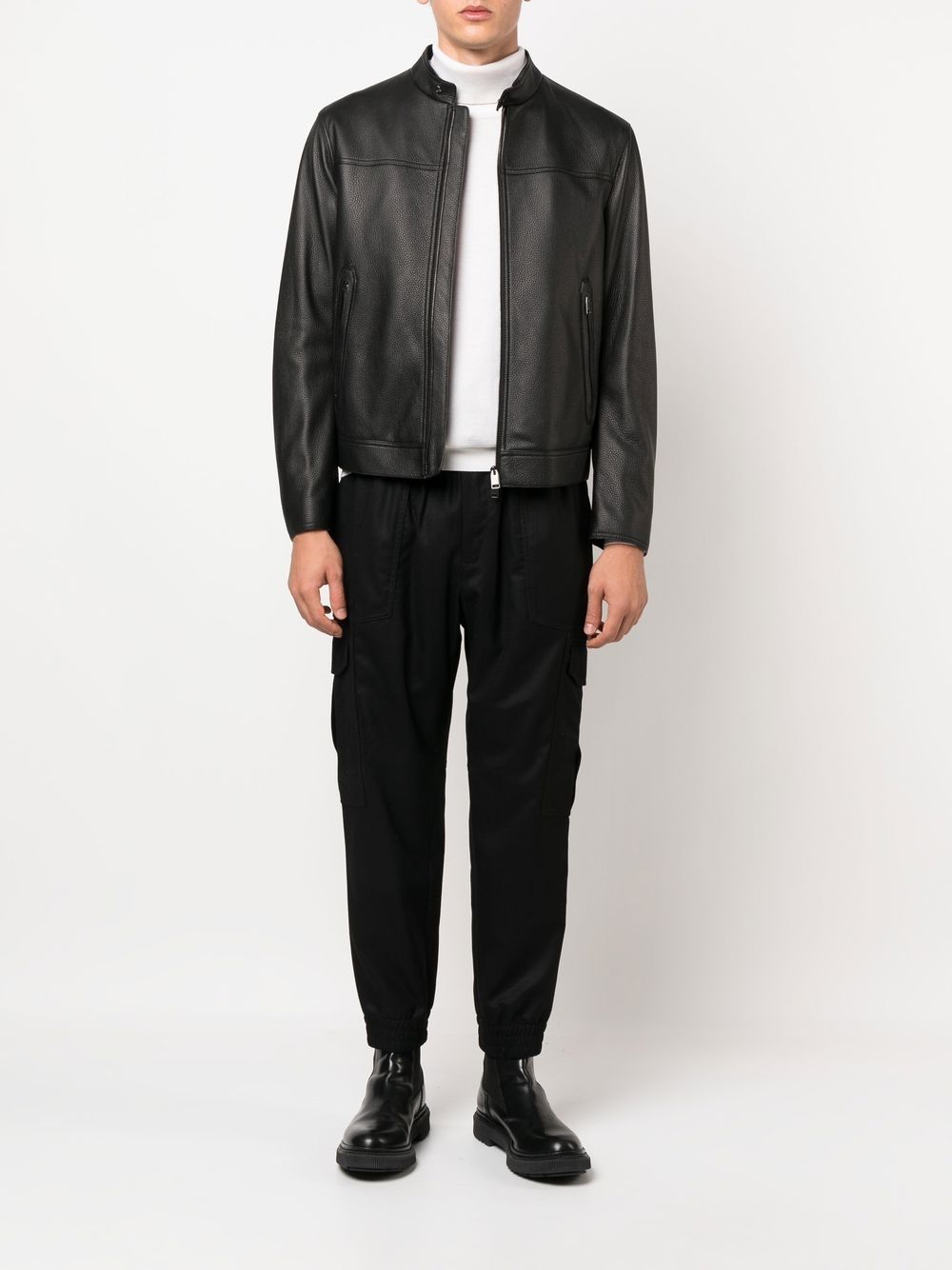 Image 2 of Brioni zip-front leather jacket