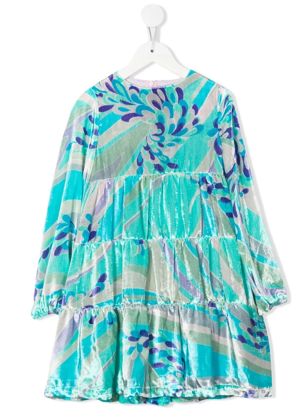 

PUCCI Junior vestido con estampado abstracto - Azul