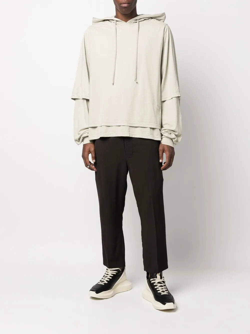 Rick Owens DRKSHDW Gelaagde hoodie - Beige