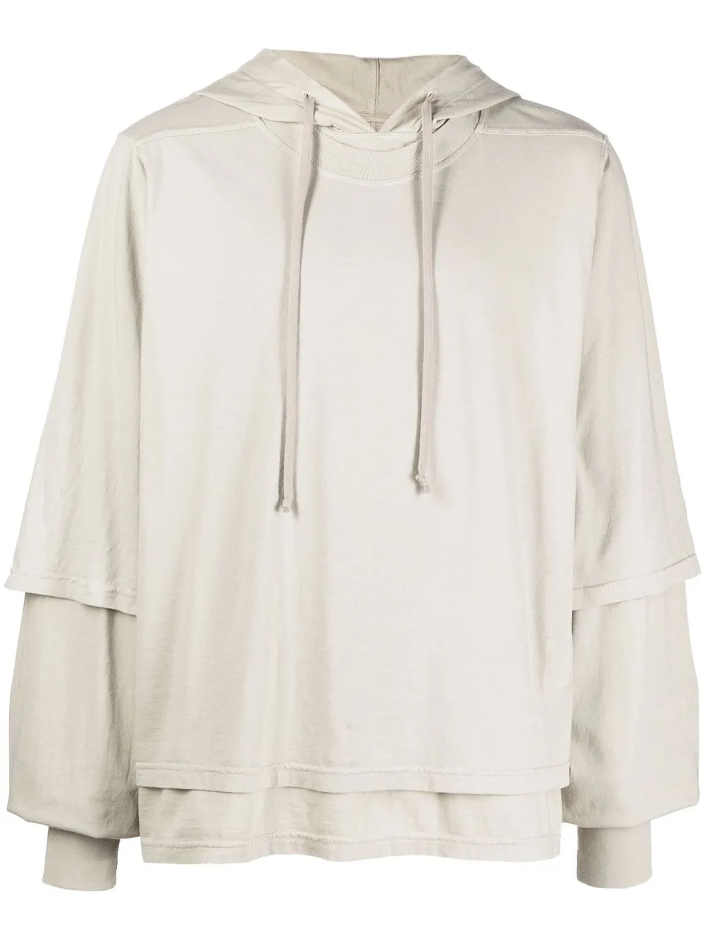 

Rick Owens DRKSHDW layered long-sleeve hoodie - Neutrals