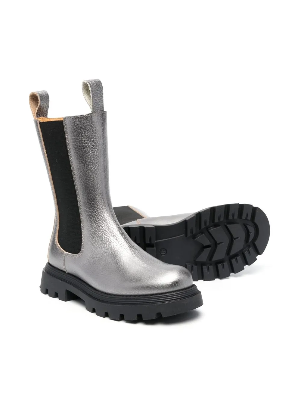 Eleventy Kids Metallic enkellaarzen - Grijs