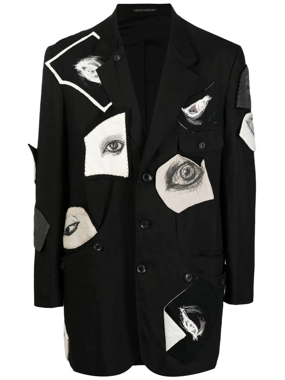 

Yohji Yamamoto blazer con apliques - Negro