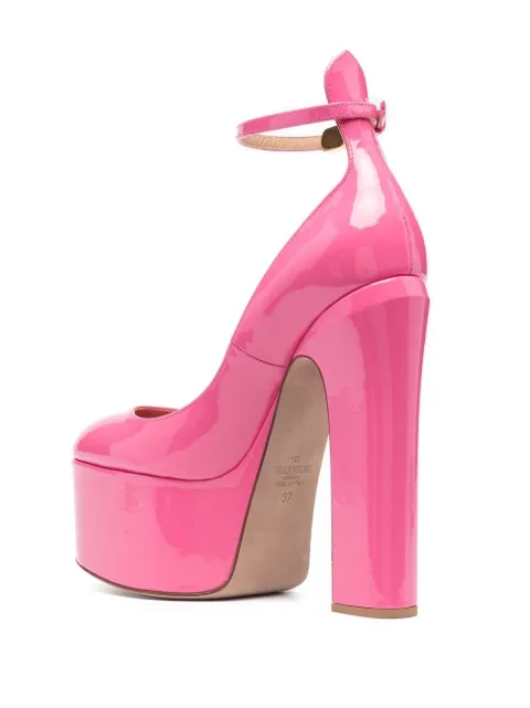 tan platform pumps