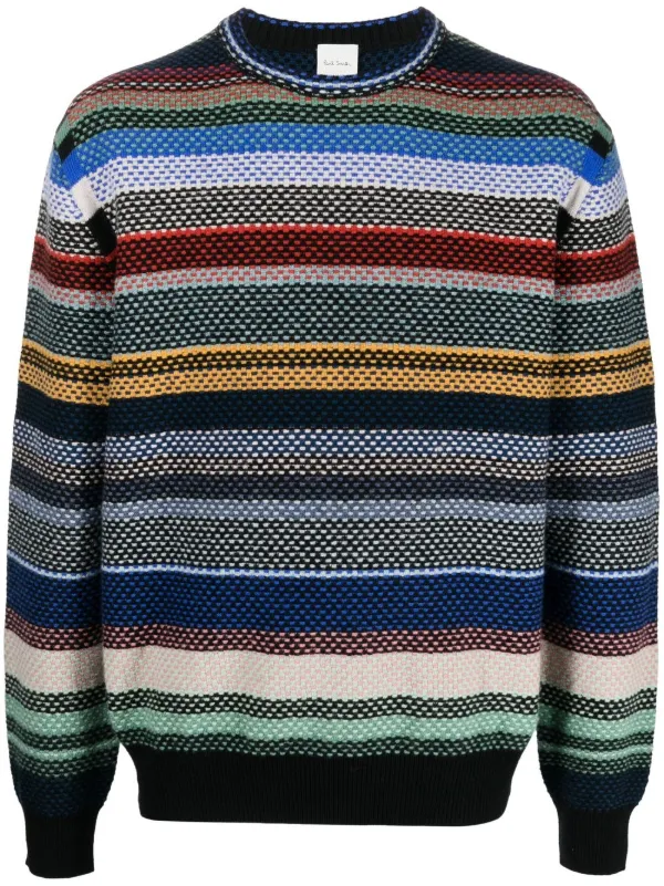 Paul Smith Striped Crew-Neck Jumper - Blue