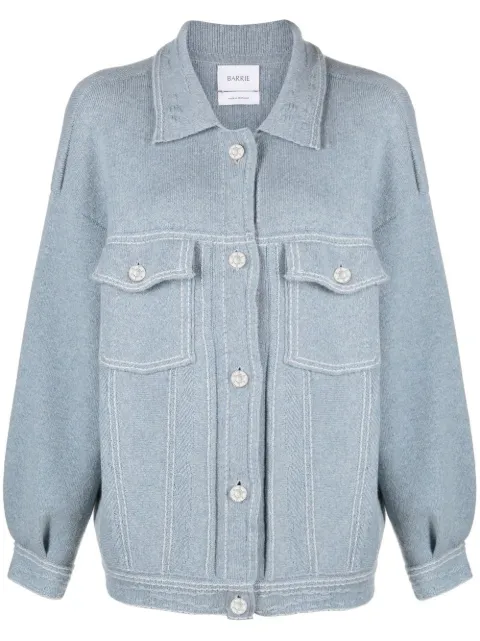 Barrie contrast-stitching denim-effect jacket