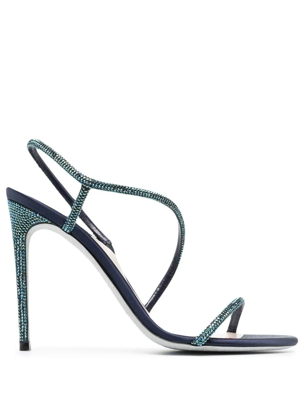 

René Caovilla crystal-embellished d'Orsay 105mm sandals - Blue