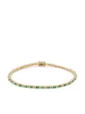 Suzanne Kalan 18kt yellow gold emerald tennis bracelet - Green