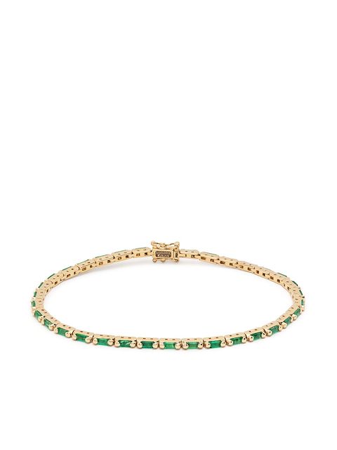 Suzanne Kalan 18kt yellow gold emerald tennis bracelet