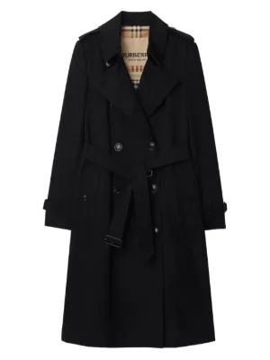 Burberry ケンジントン カシミアトレンチコート | ブラック | FARFETCH JP