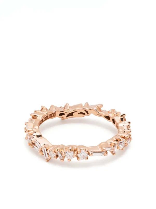 Suzanne Kalan 18kt Yellow Gold Diamond Firework Ring in Silver