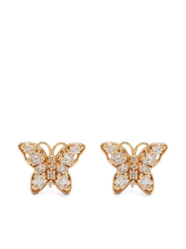 Gold hot sale butterfly studs