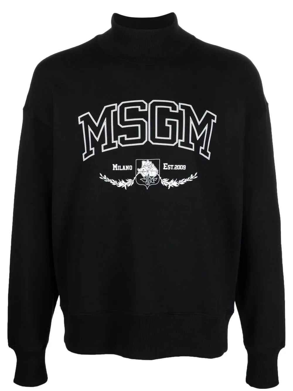 

MSGM logo-print turtleneck sweater - Black