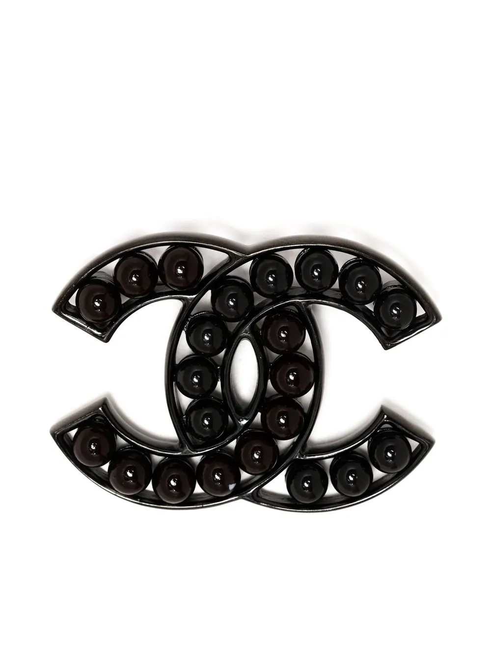 

Chanel Pre-Owned 2014 CC beaded brooch - Black