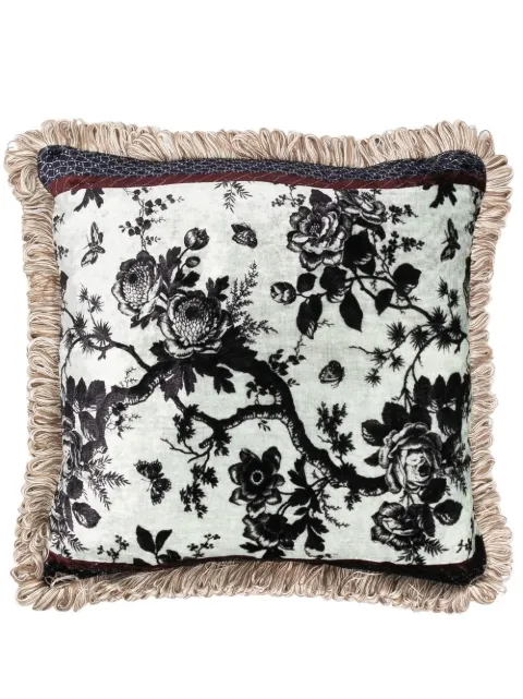 Pierre-Louis Mascia fringed mix-print cushion