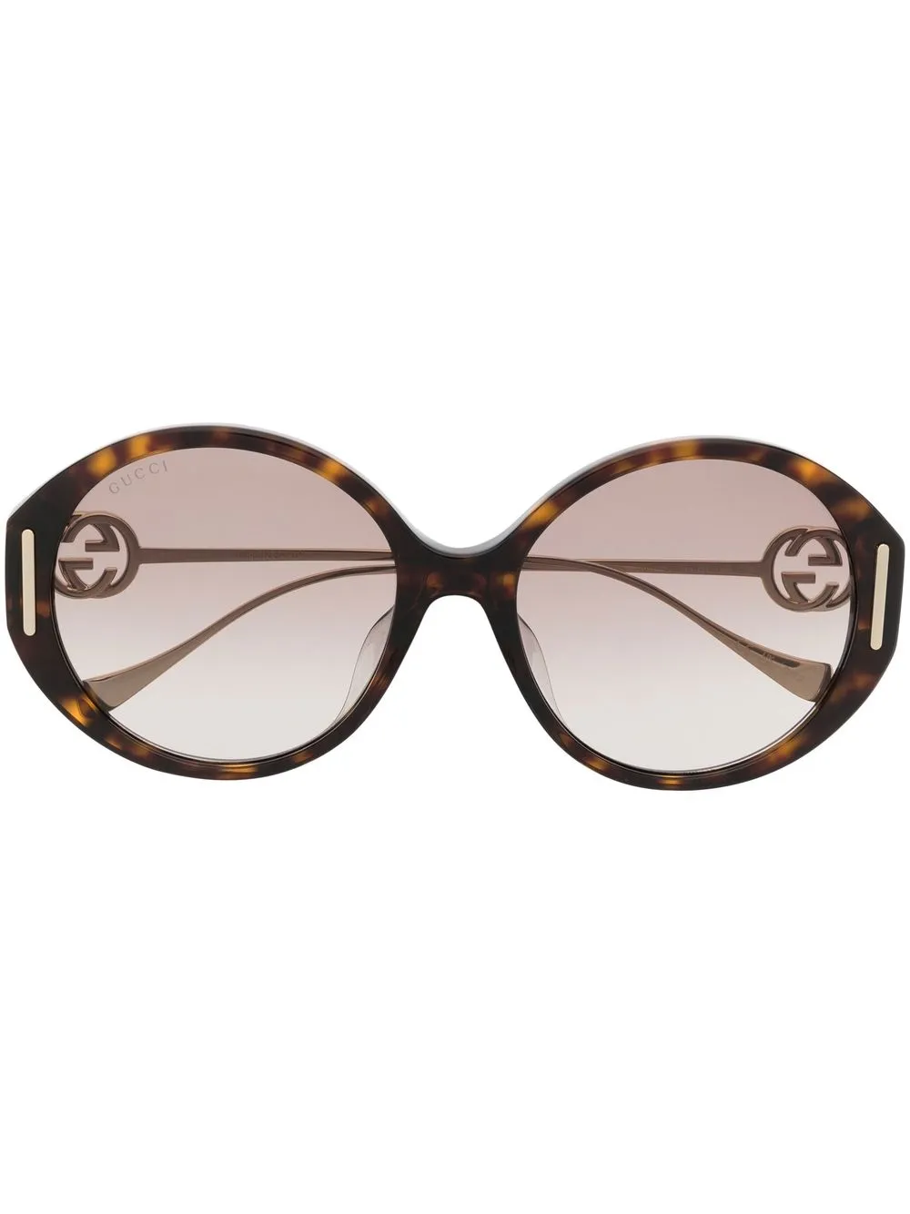 

Gucci Eyewear lentes de sol con armazón redonda estilo carey - Marrón