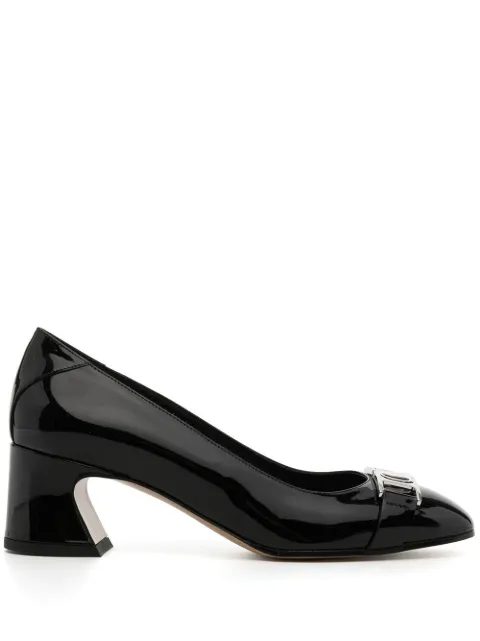 Ferragamo Rei 55 Gancini plaque pumps