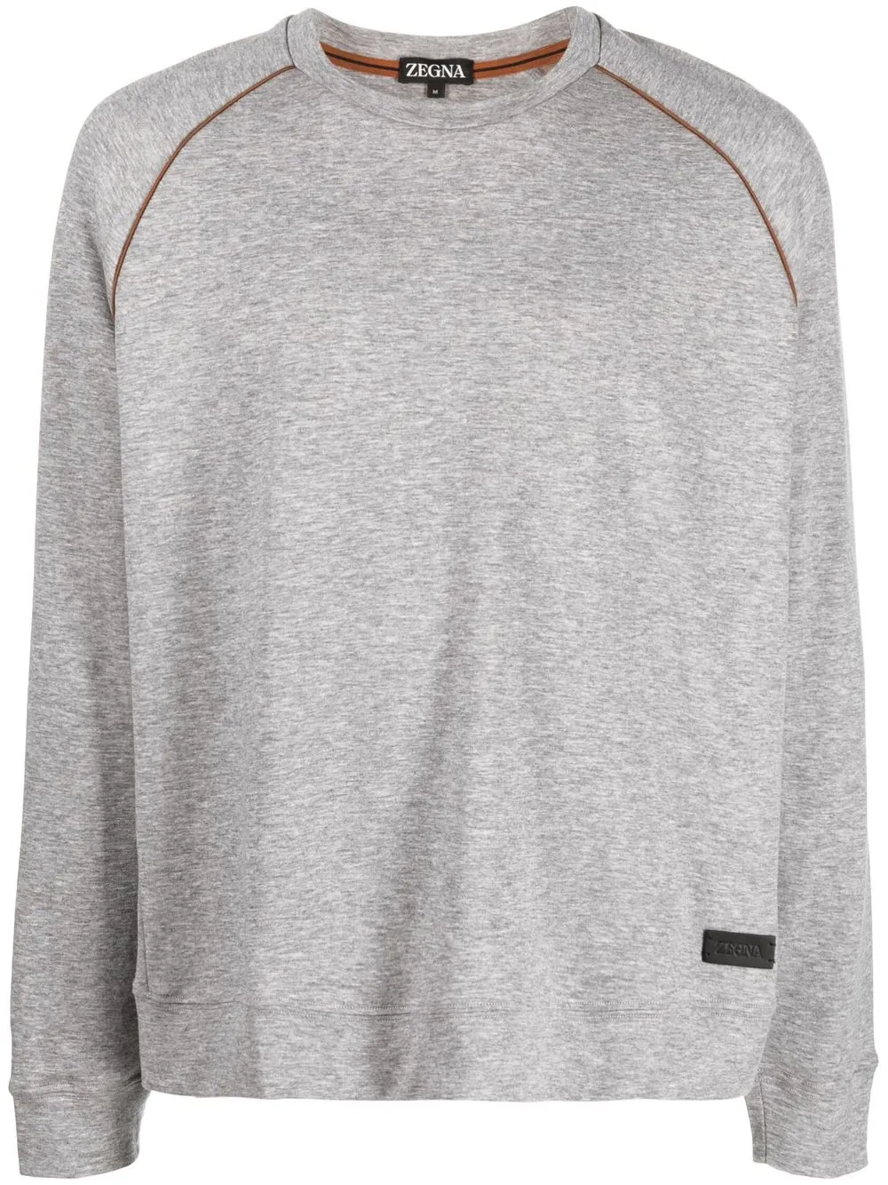 

Zegna logo-patch crew neck sweater - Grey