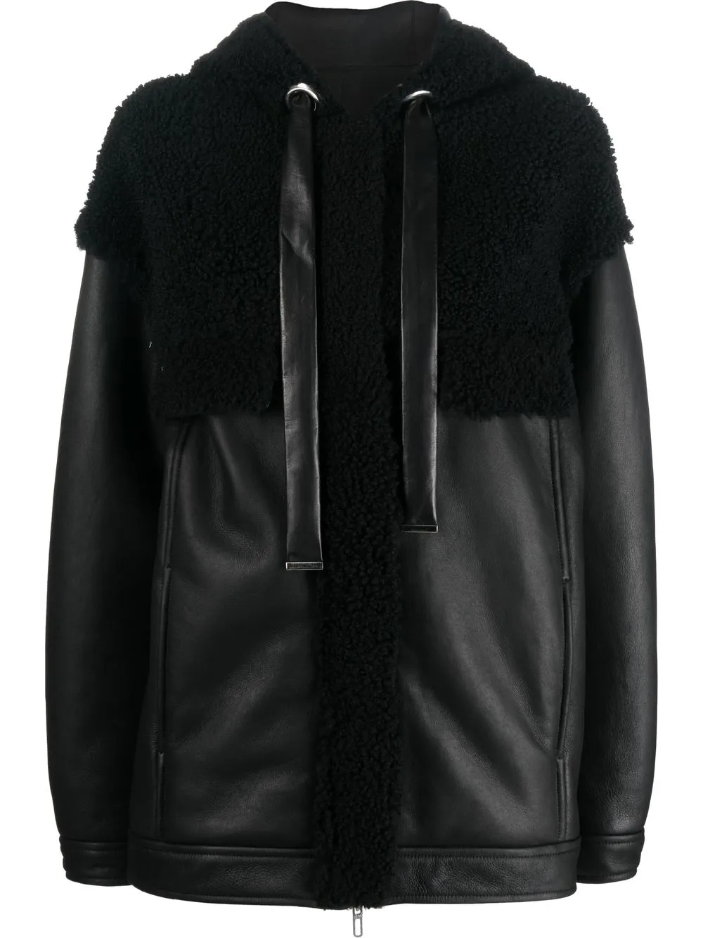 

Drome hooded leather-shearling jacket - Black