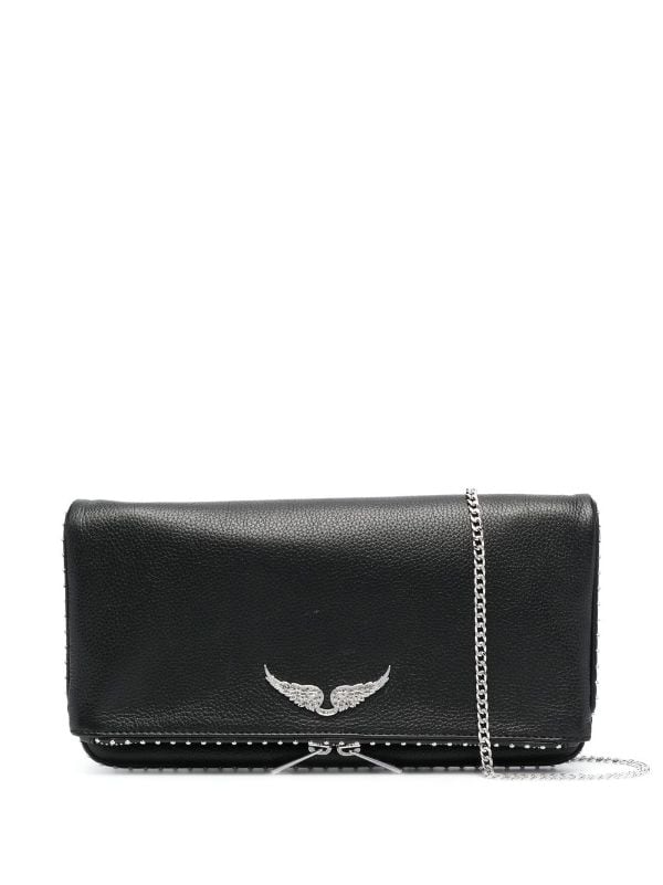 Zadig & Voltaire Logo Plaque Embellished Shoulder Bag Black