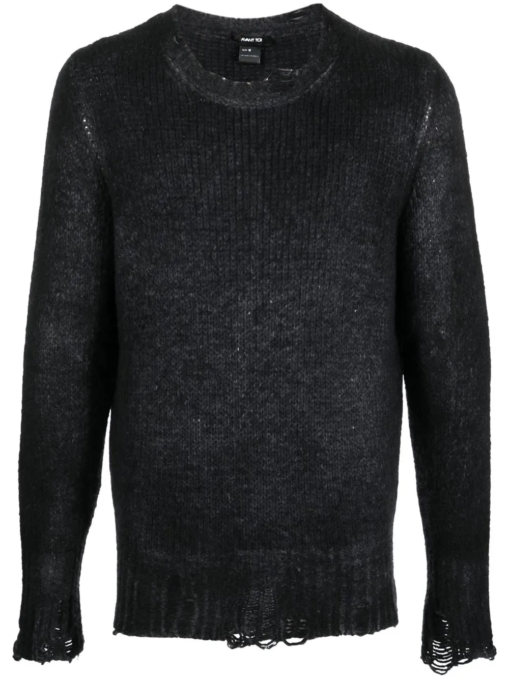 

Avant Toi faded-effect distressed jumper - Black