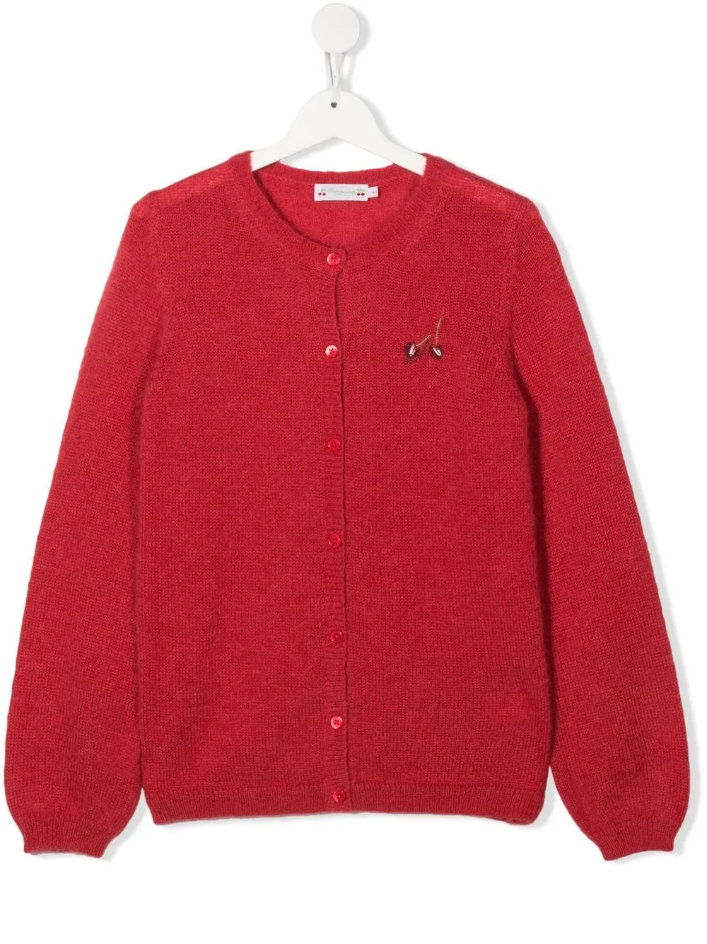 

Bonpoint TEEN cherry-embroidered buttoned cardigan