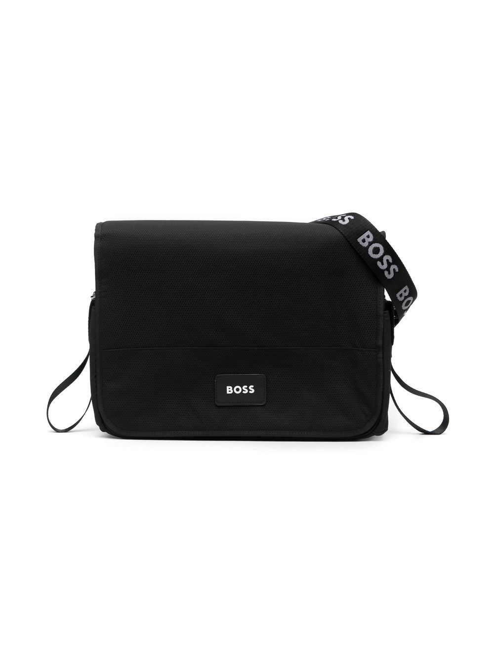 

BOSS Kidswear pañalera con parche del logo - Negro