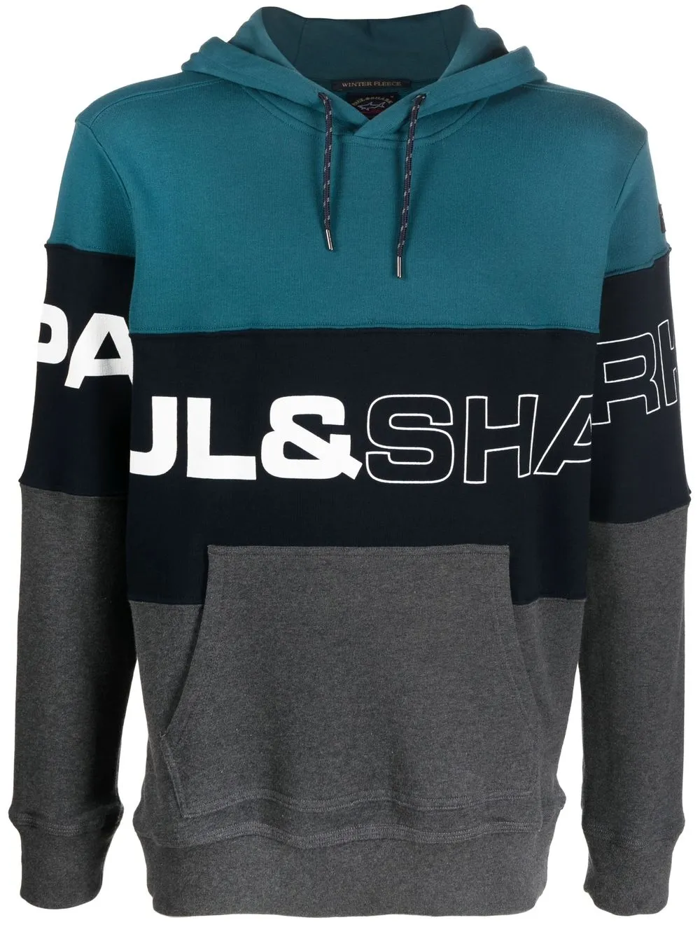 

Paul & Shark hoodie con logo y diseño color block - Azul