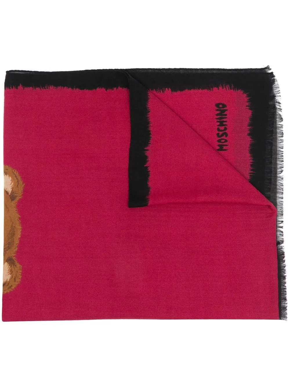 

Moschino mascada de seda con estampado Barocco - Negro