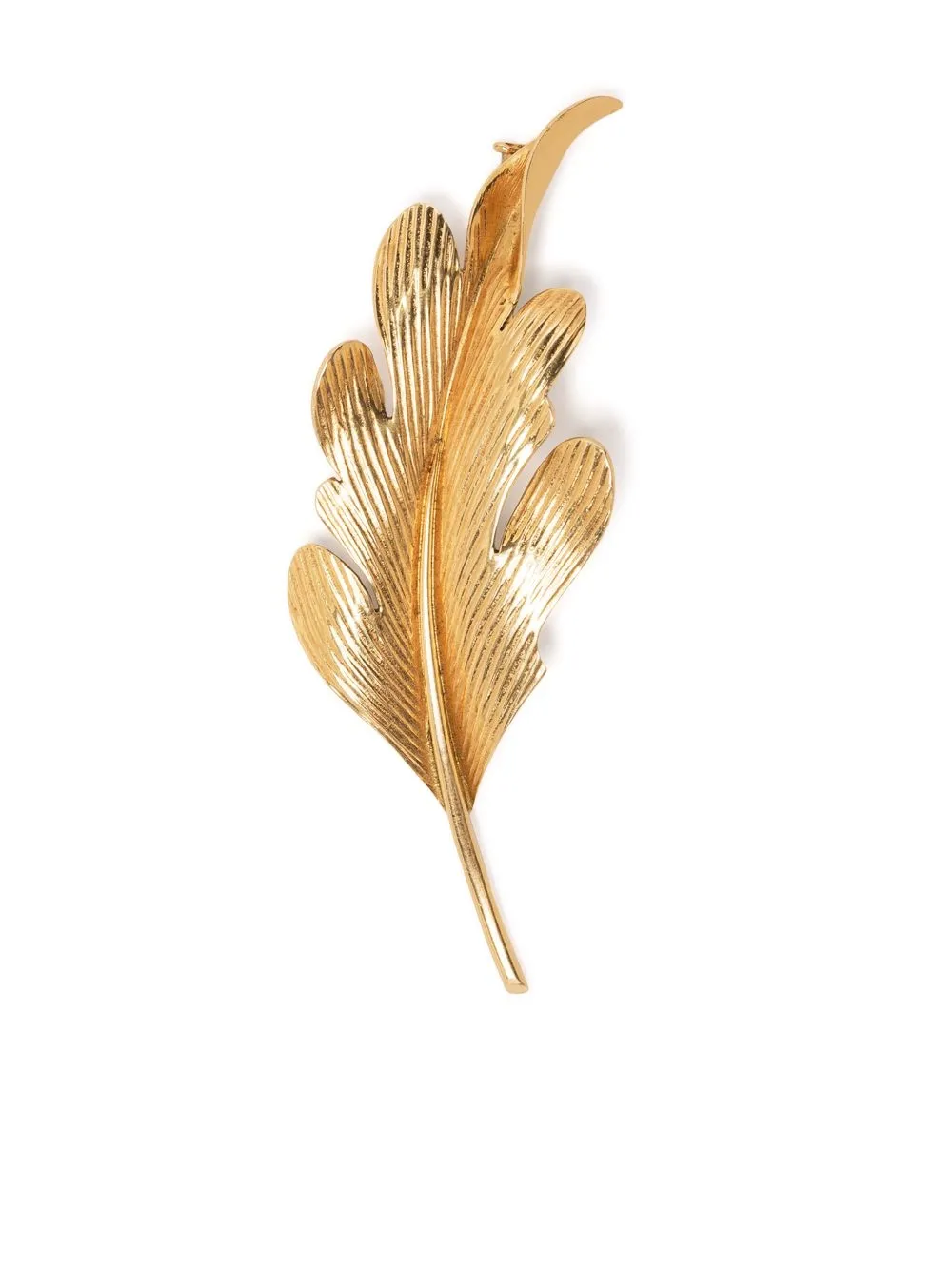 

Hermès broche con motivo de plumas 1960 pre-owned - Dorado