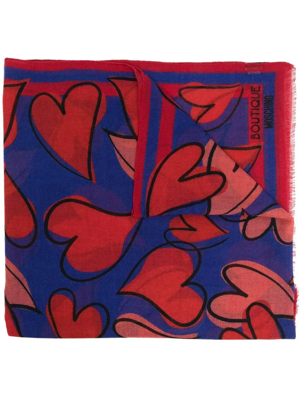 

Moschino bufanda con corazones estampados - Azul