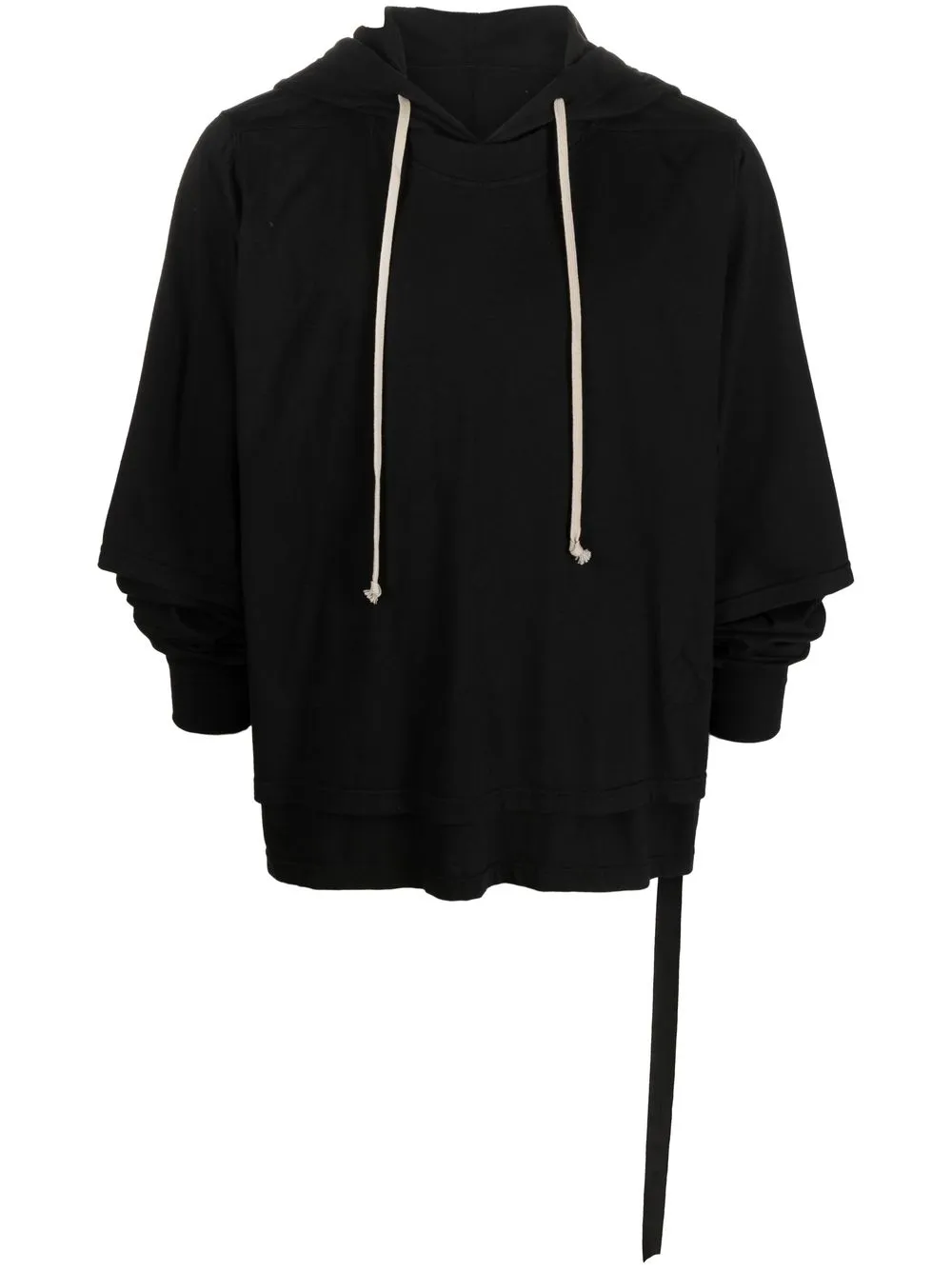 

Rick Owens DRKSHDW layered organic cotton hoodie - Black