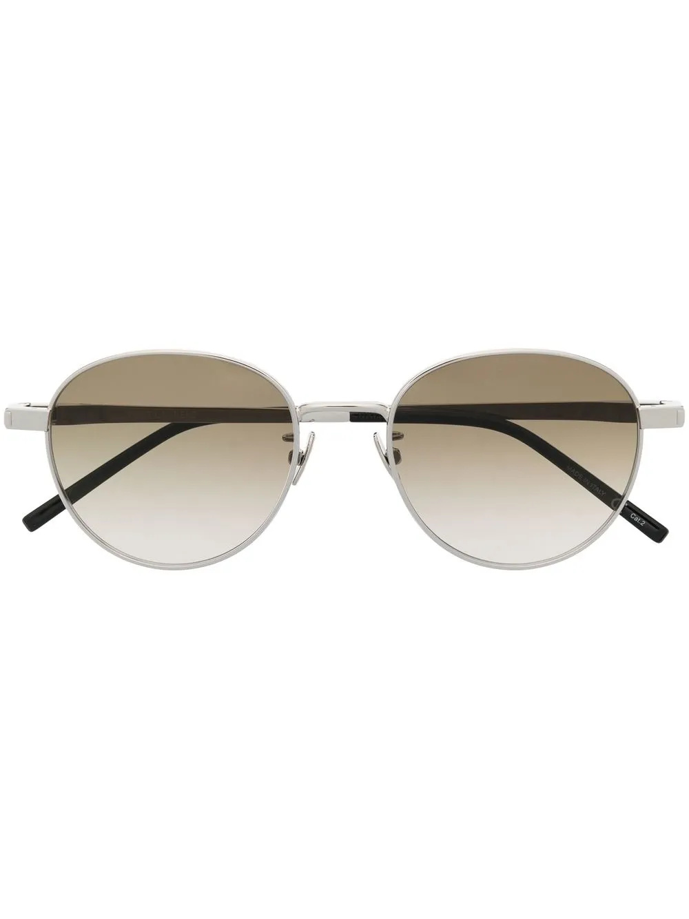 

Saint Laurent Eyewear lentes de sol con armazón redonda metalizada - Plateado