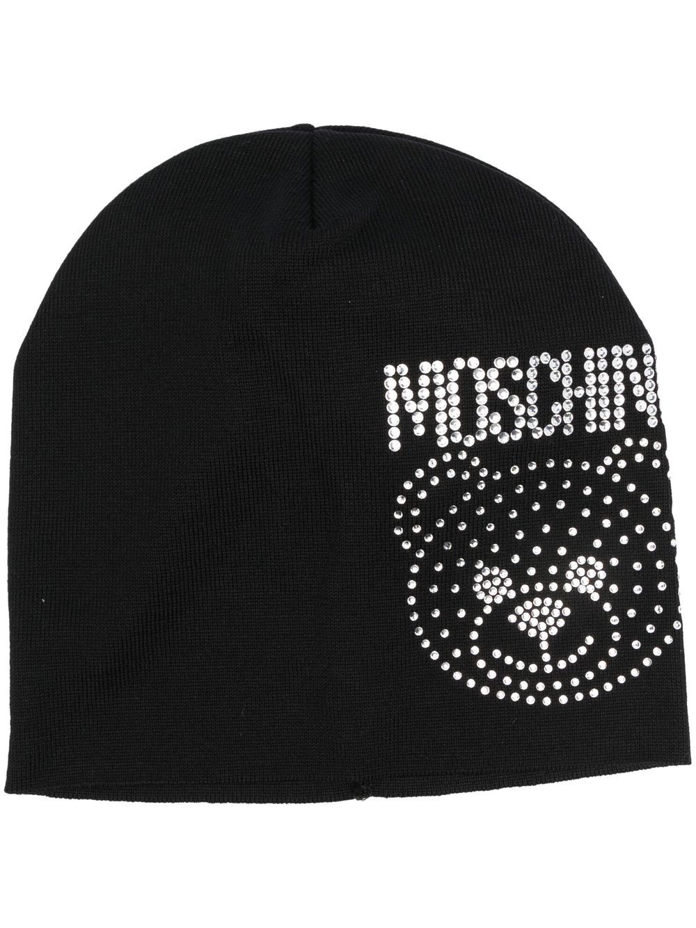 

Moschino gorro tejido con detalles de cristal - Negro