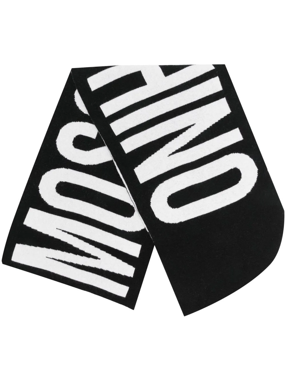 

Moschino mascada tejida con logo en intarsia - Negro