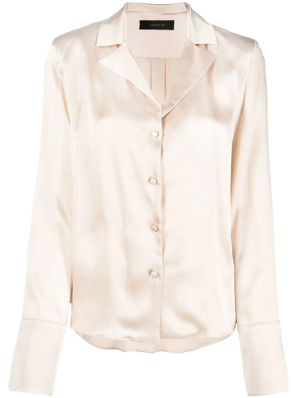 

Federica Tosi satin-finish long-sleeved shirt - Neutrals