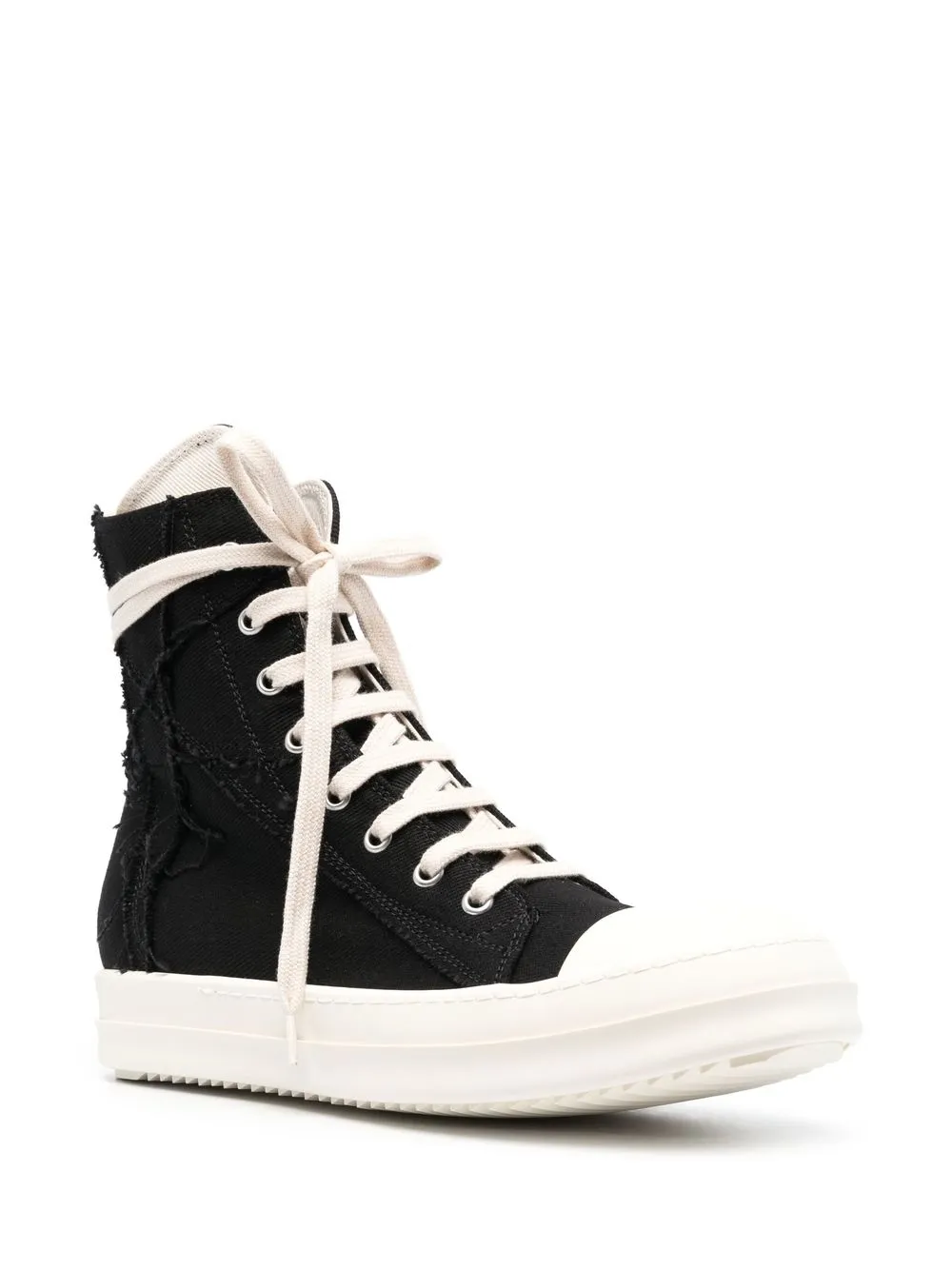 image 2 of rick owens drkshdw 磨损边细节高帮运动鞋