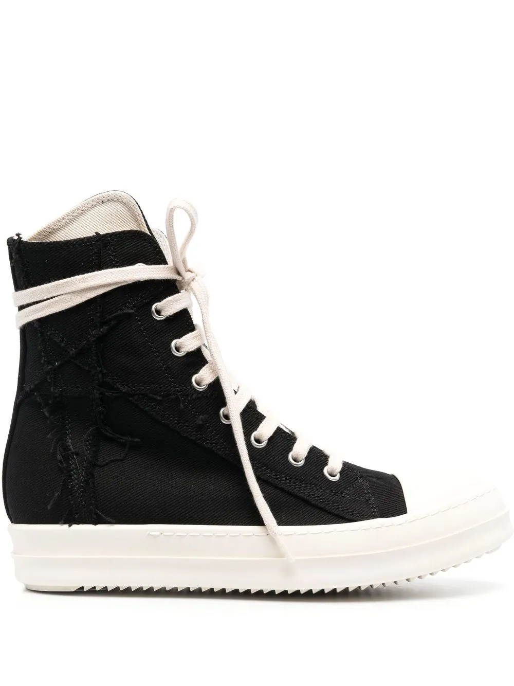 

Rick Owens DRKSHDW tenis altos con detalle de flecos - Negro