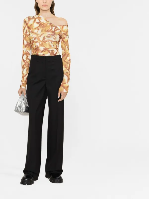 【Stella McCartney】国内発送☆ チェック ウール フレアパンツ Stella McCartney ウールフレアパンツ | ブラック | FARFETCH JP