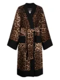 Dolce & Gabbana leopard-print terry cotton bath robe - Brown