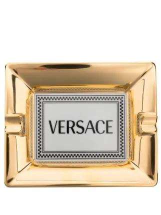 versace cigarette holder Burgundy Patent Leather Pouch with Gloss Finish Bring elevated charm to your setting with the versace medusa rhapsody ashtray rectangular small gold Versace medusa cigarette case -