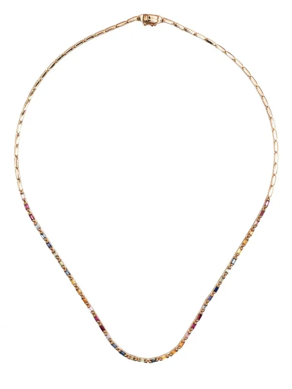 Suzanne Kalan 18kt Rose Gold Sapphire Tennis Necklace