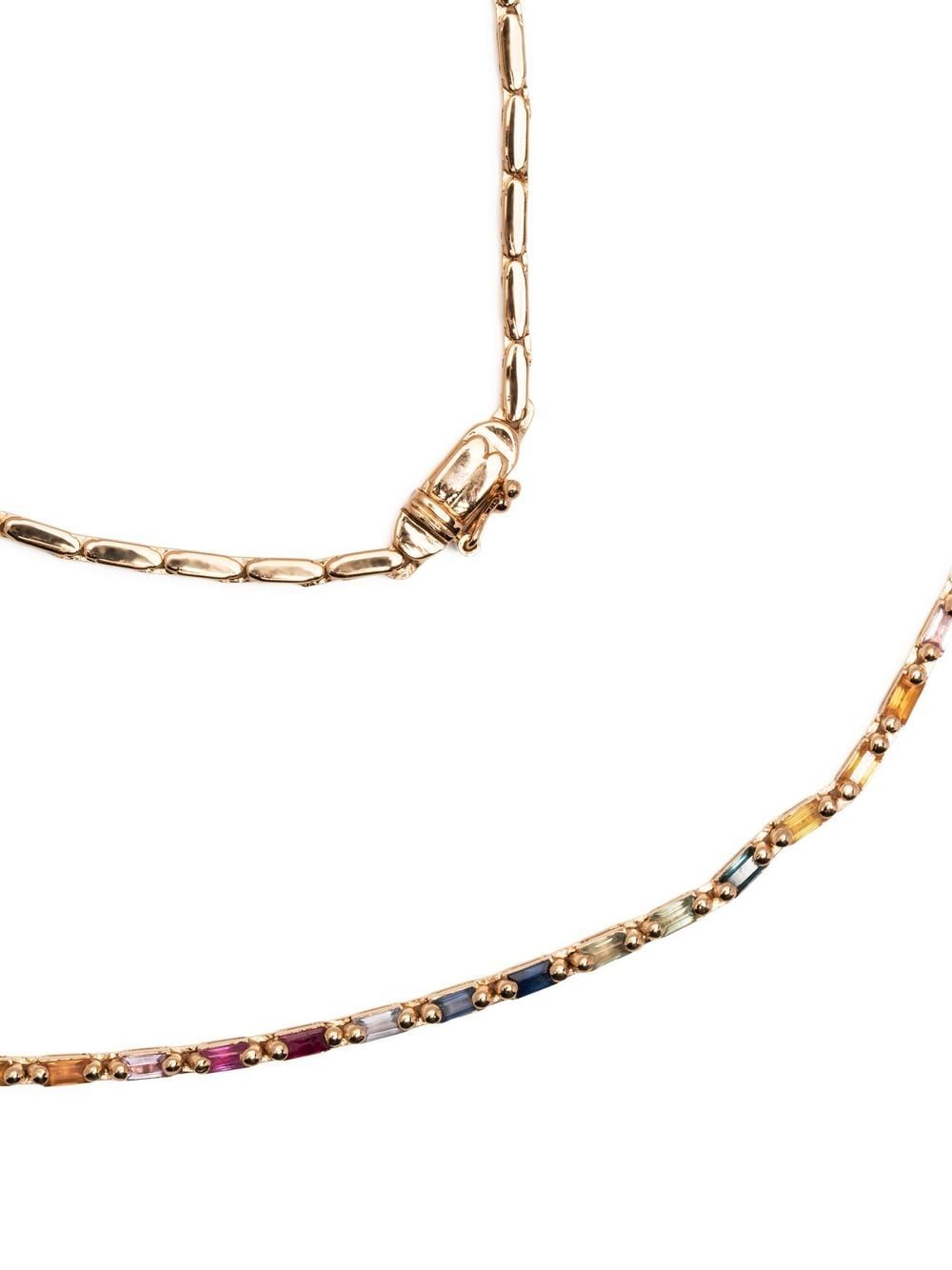 Shop Suzanne Kalan 18kt Rose Gold Sapphire Tennis Necklace