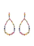 Suzanne Kalan 18kt rose gold Princess Rainbow sapphire pear drop earrings