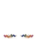 Suzanne Kalan 18kt rose gold Rainbow Zigzag diamond stud earrings