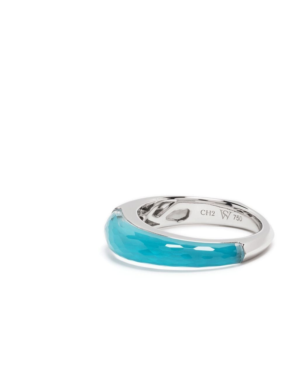 Shop Stephen Webster 18kt White Gold Stack Turquoise Ring In Silver