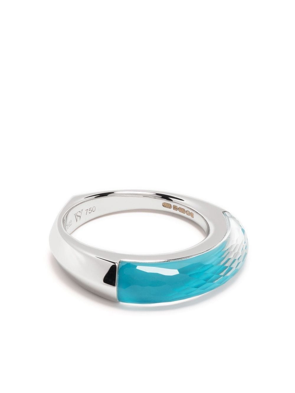 18kt white gold Stack turquoise ring