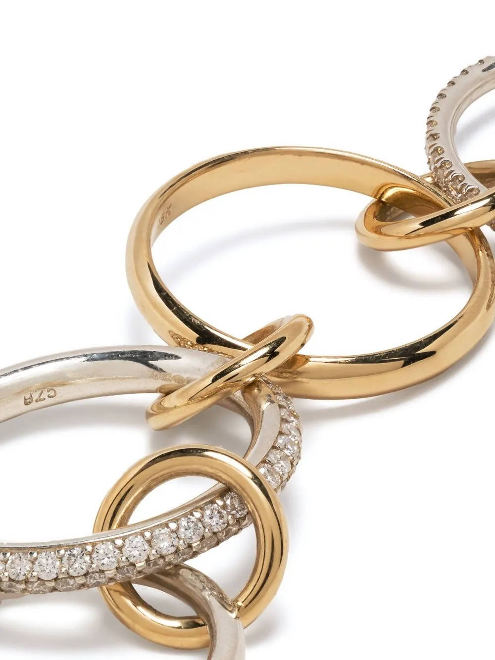 Spinelli Kilcollin 18k Yellow And White Gold Diamond Linked Rings In Gold